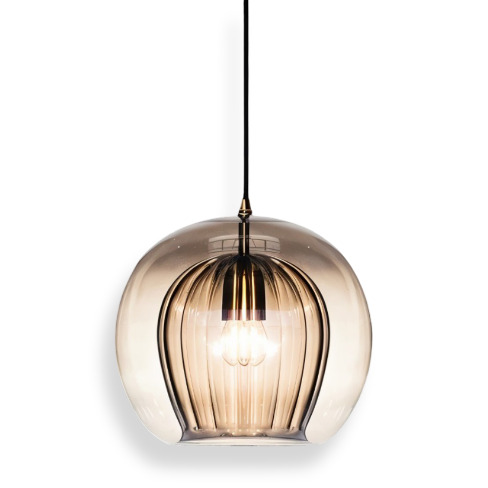 Gloréa Pendellampe – Kugleformet Glaspendel med Vintage Elegance