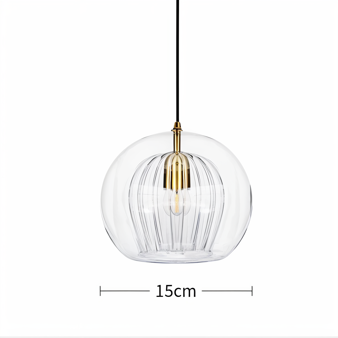 Gloréa Pendellampe – Kugleformet Glaspendel med Vintage Elegance