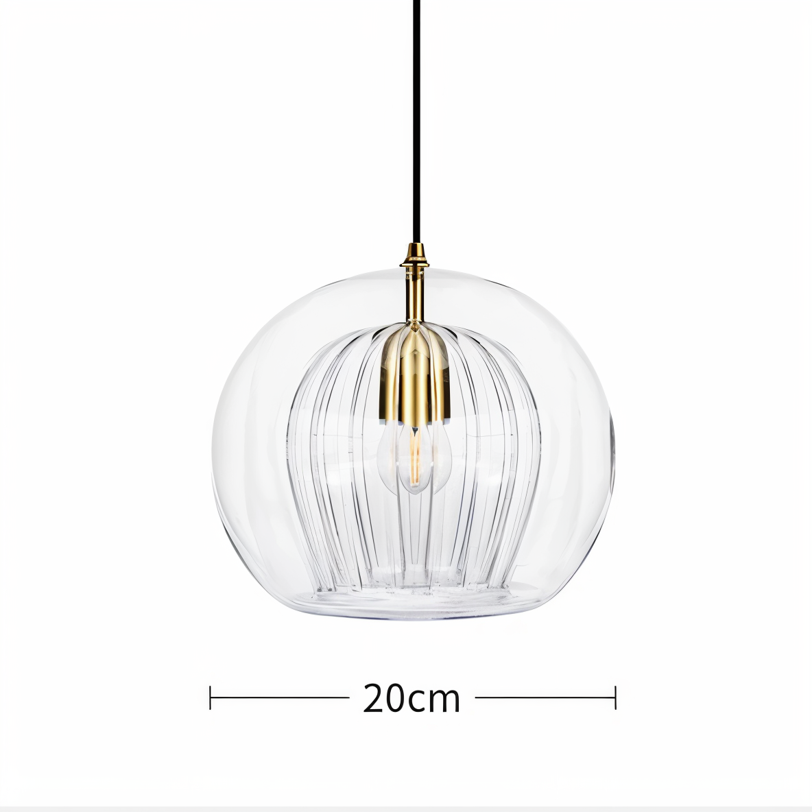 Gloréa Pendellampe – Kugleformet Glaspendel med Vintage Elegance