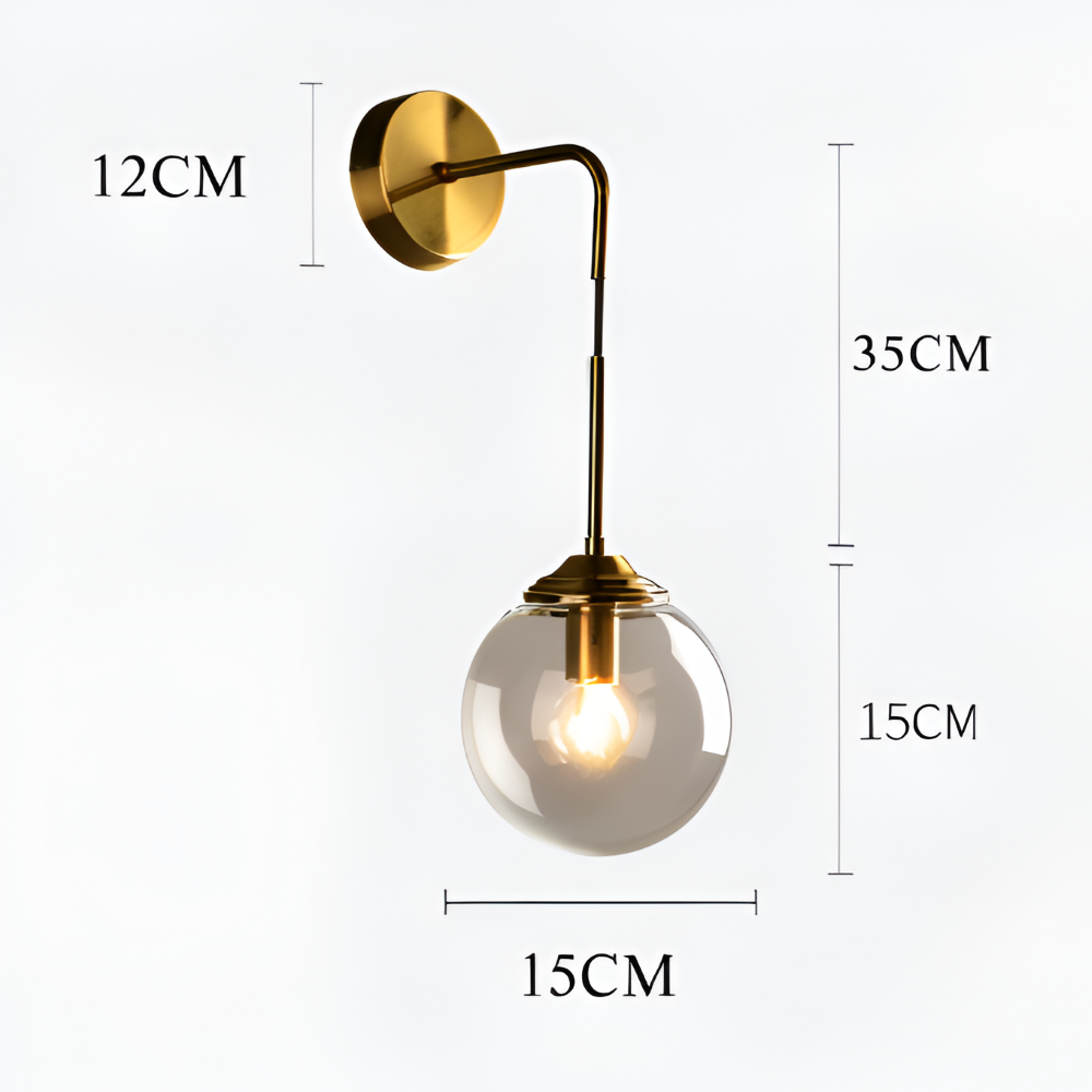 Vetrovia Væglampe – Glas- og Metal Væglampe i Retro Industrielt Design