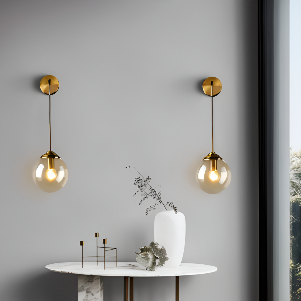 Vetrovia Væglampe – Glas- og Metal Væglampe i Retro Industrielt Design