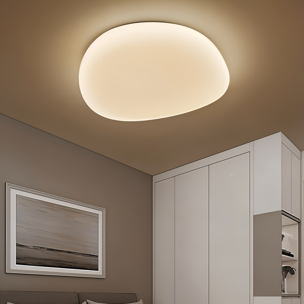 Peblira – Loftlampe med Småstensdesign og Integreret LED