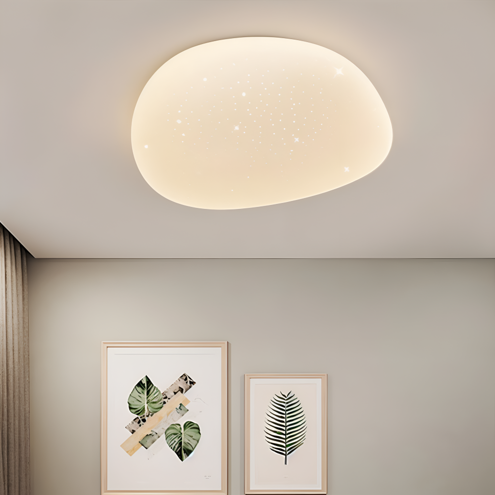 Peblira – Loftlampe med Småstensdesign og Integreret LED