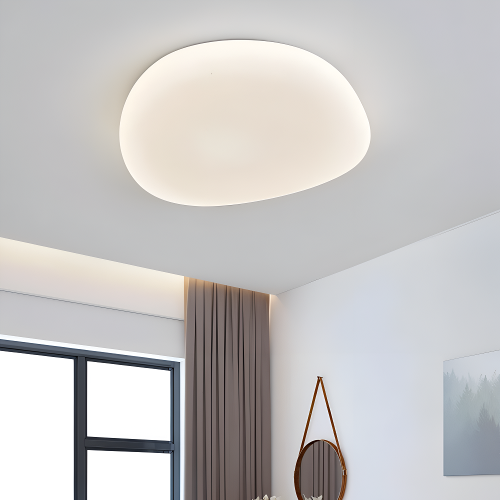 Peblira – Loftlampe med Småstensdesign og Integreret LED
