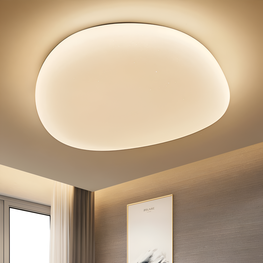 Peblira – Loftlampe med Småstensdesign og Integreret LED