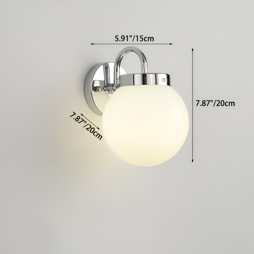 Rillet glas væglampe i kugledesign – moderne væglampe