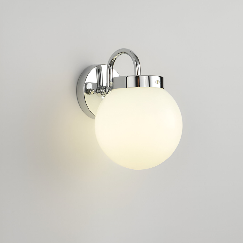 Rillet glas væglampe i kugledesign – moderne væglampe