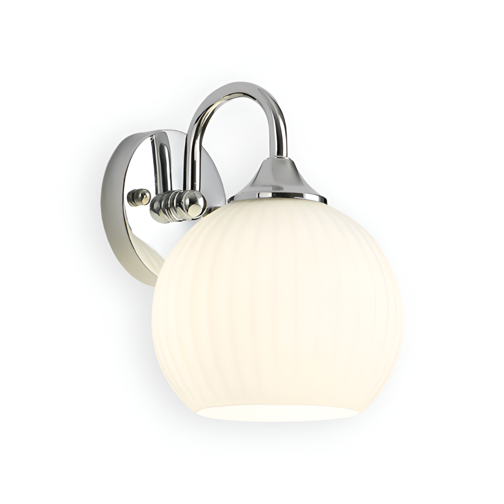Rillet glas væglampe i kugledesign – moderne væglampe