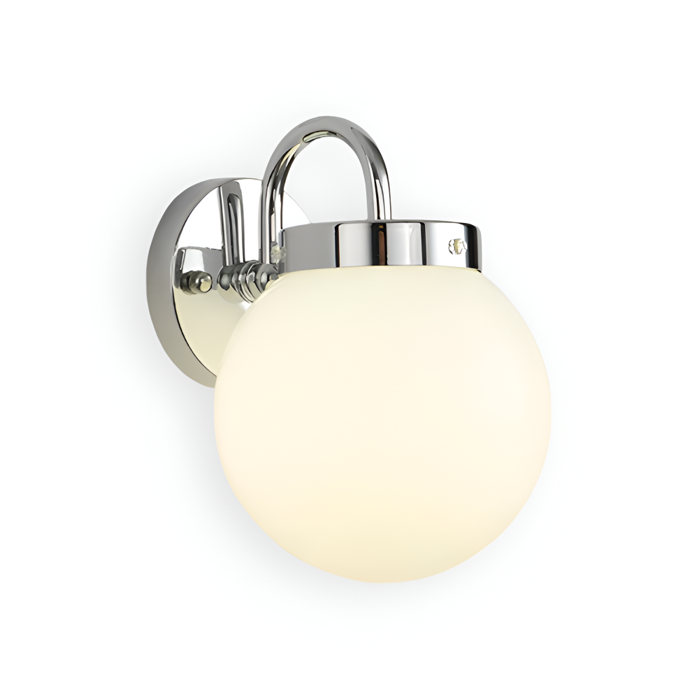 Rillet glas væglampe i kugledesign – moderne væglampe