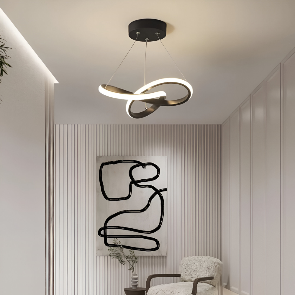 SpiraGlow Loftlampe – Moderne LED Loftlampe med Skulpturel Spiraldesign