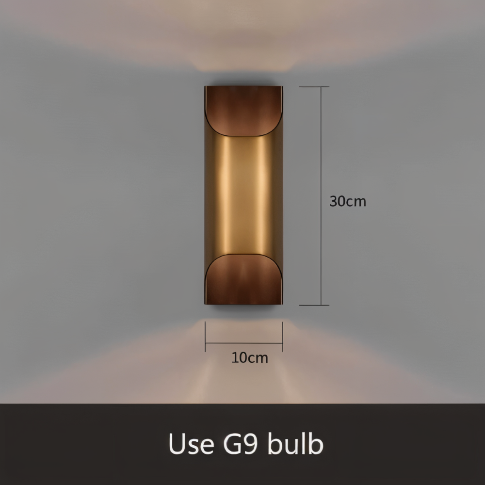 Væglampe i kobber – LED up & down lampe med dæmpbar funktion