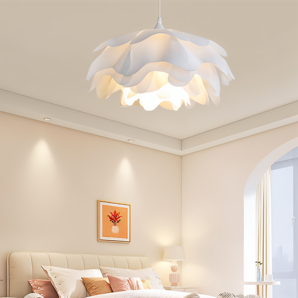 Designer loftlampe med blomsterformet design til spisebord