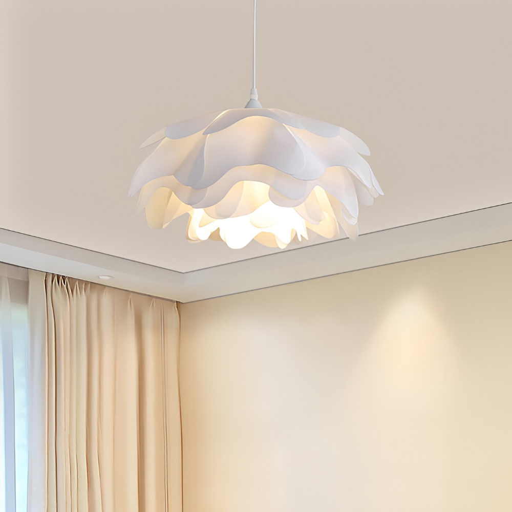 Designer loftlampe med blomsterformet design til spisebord