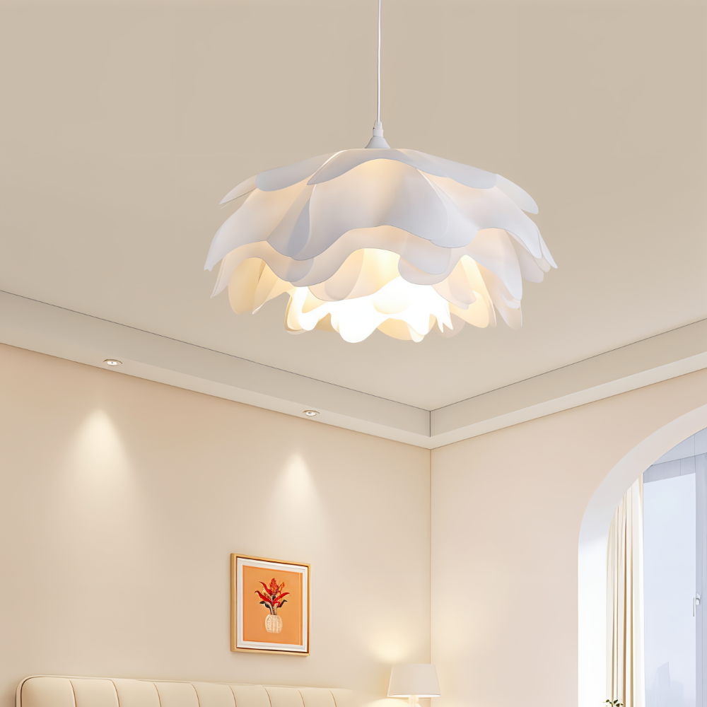 Designer loftlampe med blomsterformet design til spisebord
