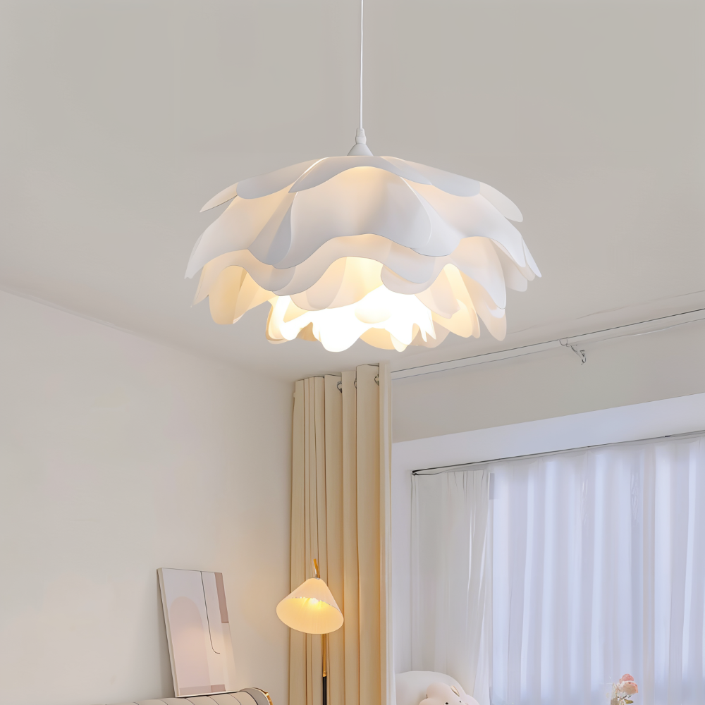 Designer loftlampe med blomsterformet design til spisebord
