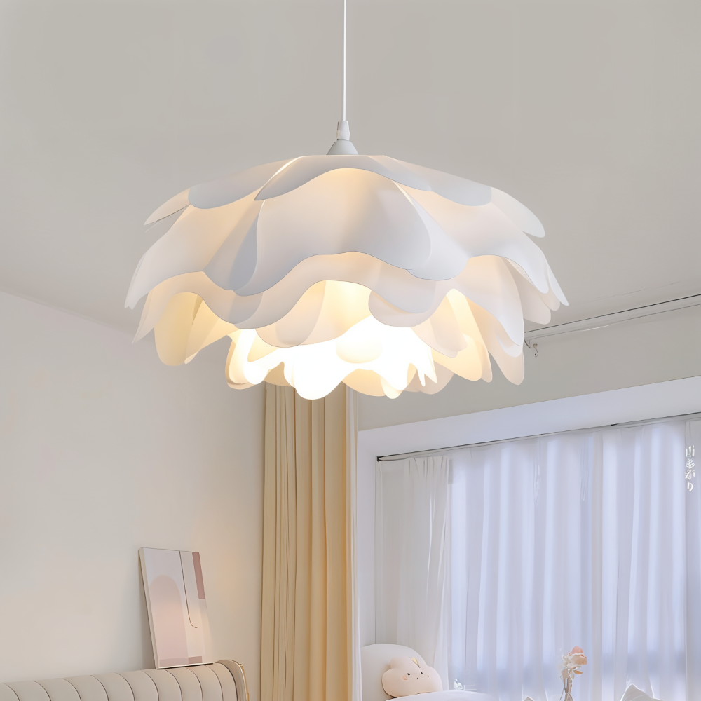 Designer loftlampe med blomsterformet design til spisebord