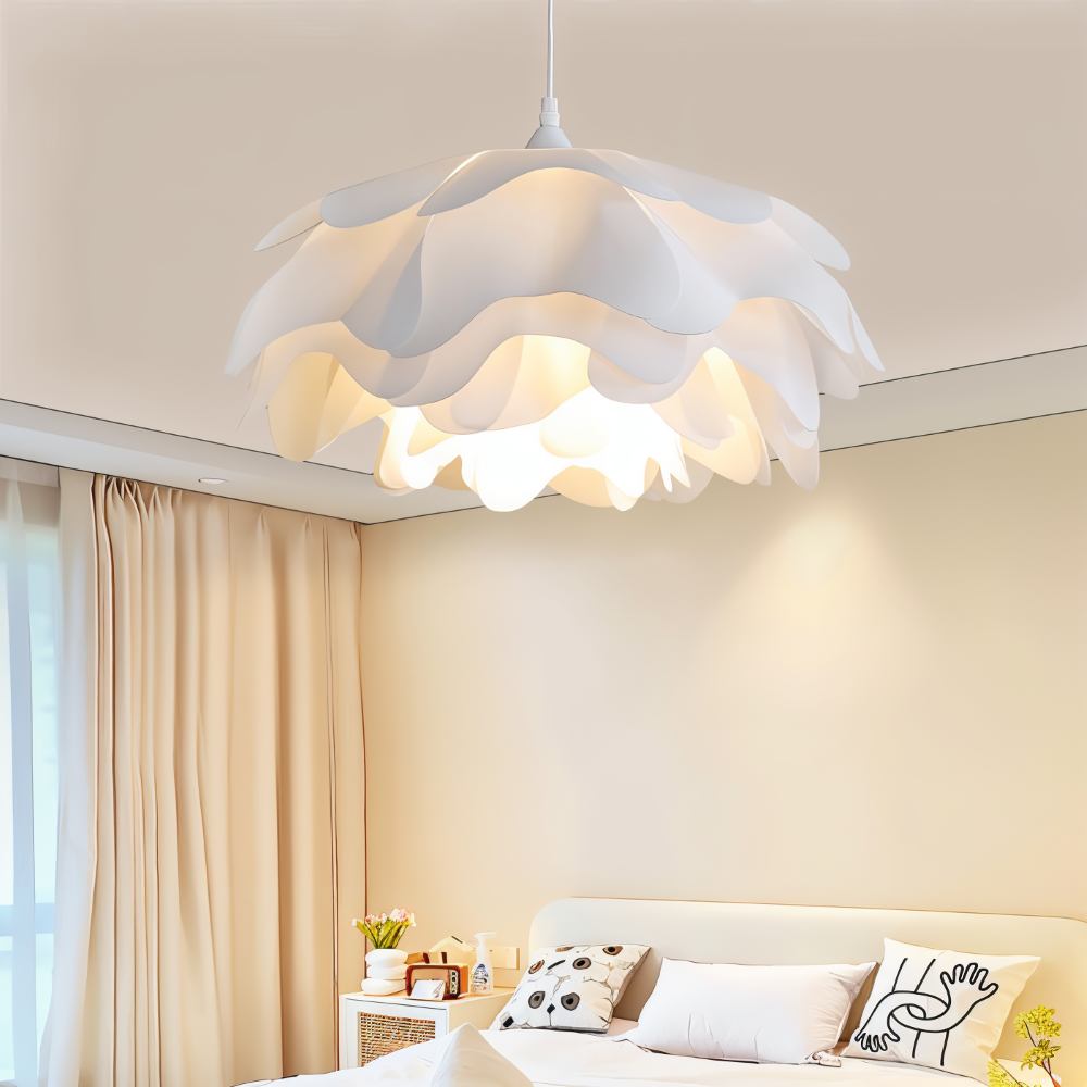 Designer loftlampe med blomsterformet design til spisebord