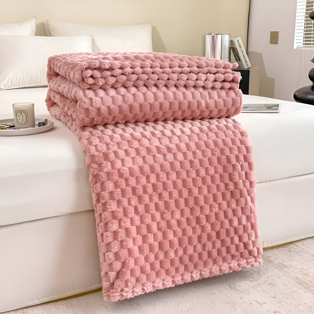 ThermaLuxe Plaid – Tjock Plyschfilt i Elegant Design för Maximal Värme