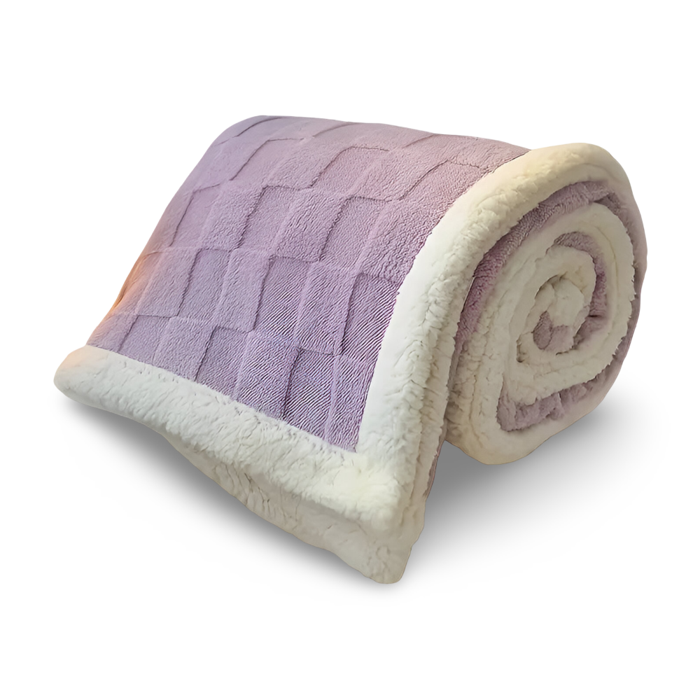 Vendbar fleeceplaid – tyk og varm vinterplaid med ternet design