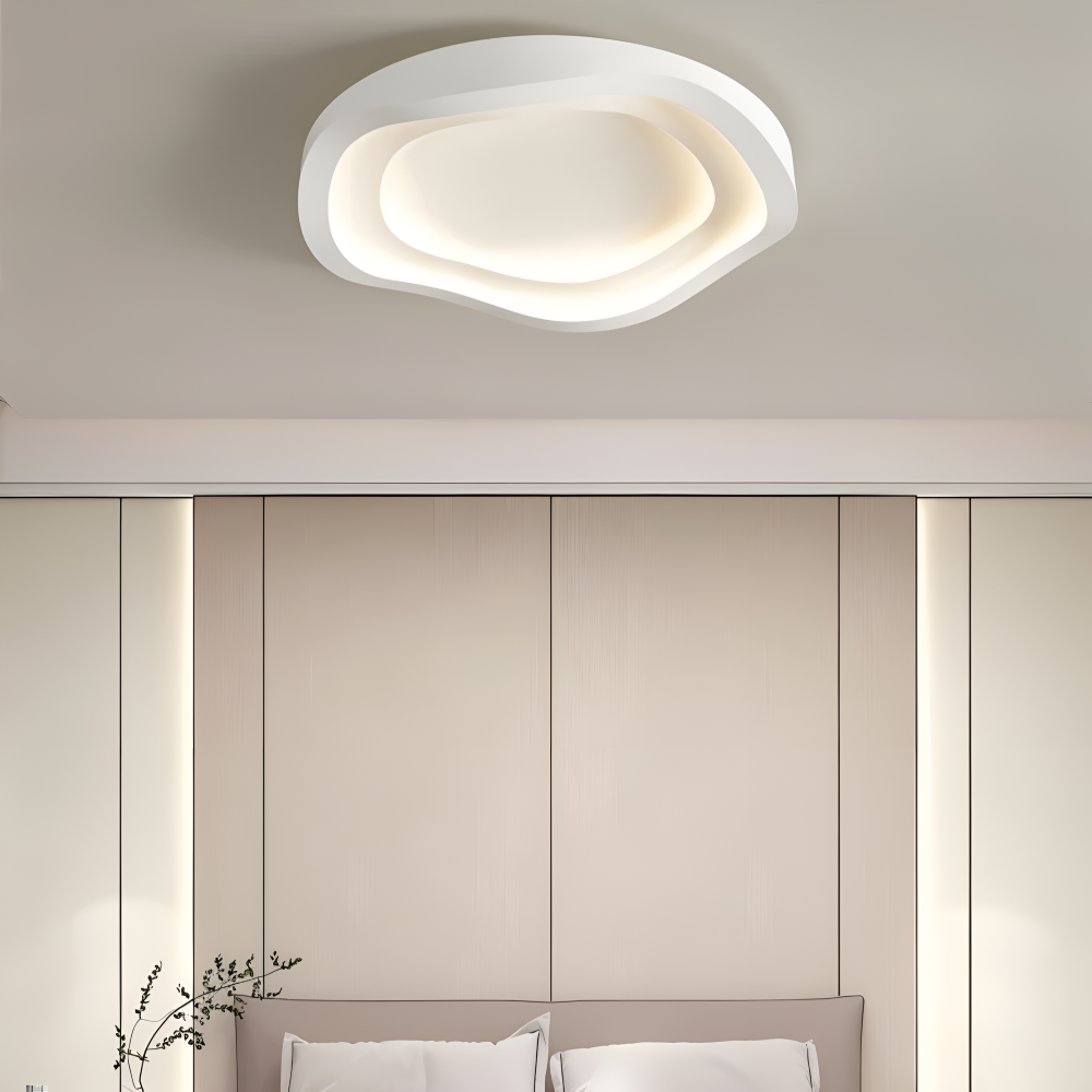 Lumivara Loftlampe – Dæmpbar Hvid LED Loftlampe med Kurvet Minimalistisk Design
