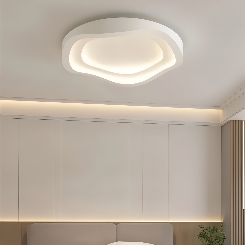 Lumivara Loftlampe – Dæmpbar Hvid LED Loftlampe med Kurvet Minimalistisk Design