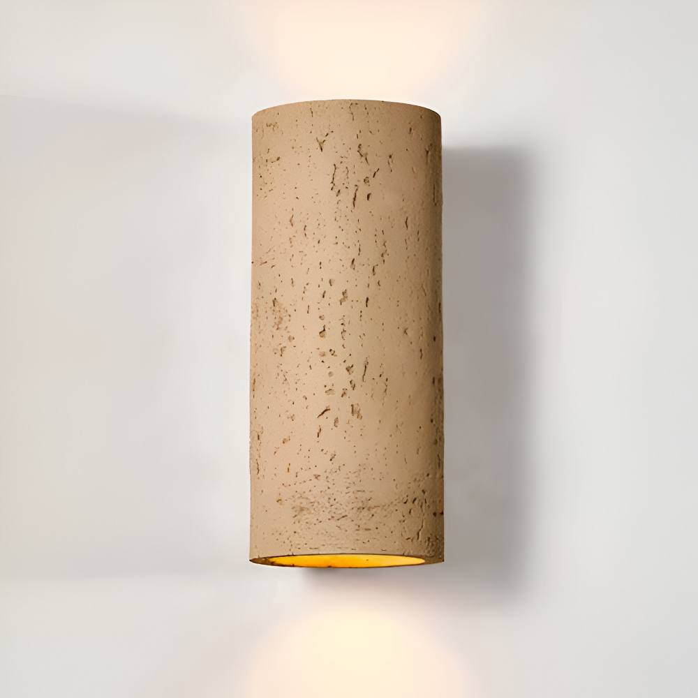 Cylindrisk væglampe i aluminium – wabi sabi LED up & down lampe