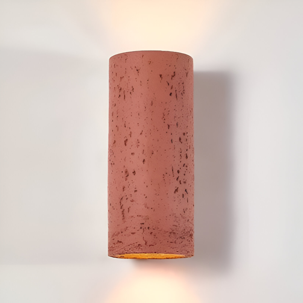 Cylindrisk væglampe i aluminium – wabi sabi LED up & down lampe