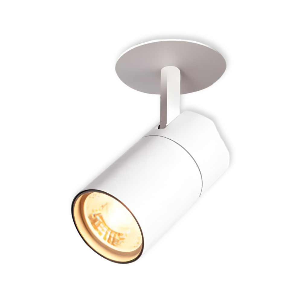 Indbyggede LED spotlights i aluminium – sort og hvid loftbelysning