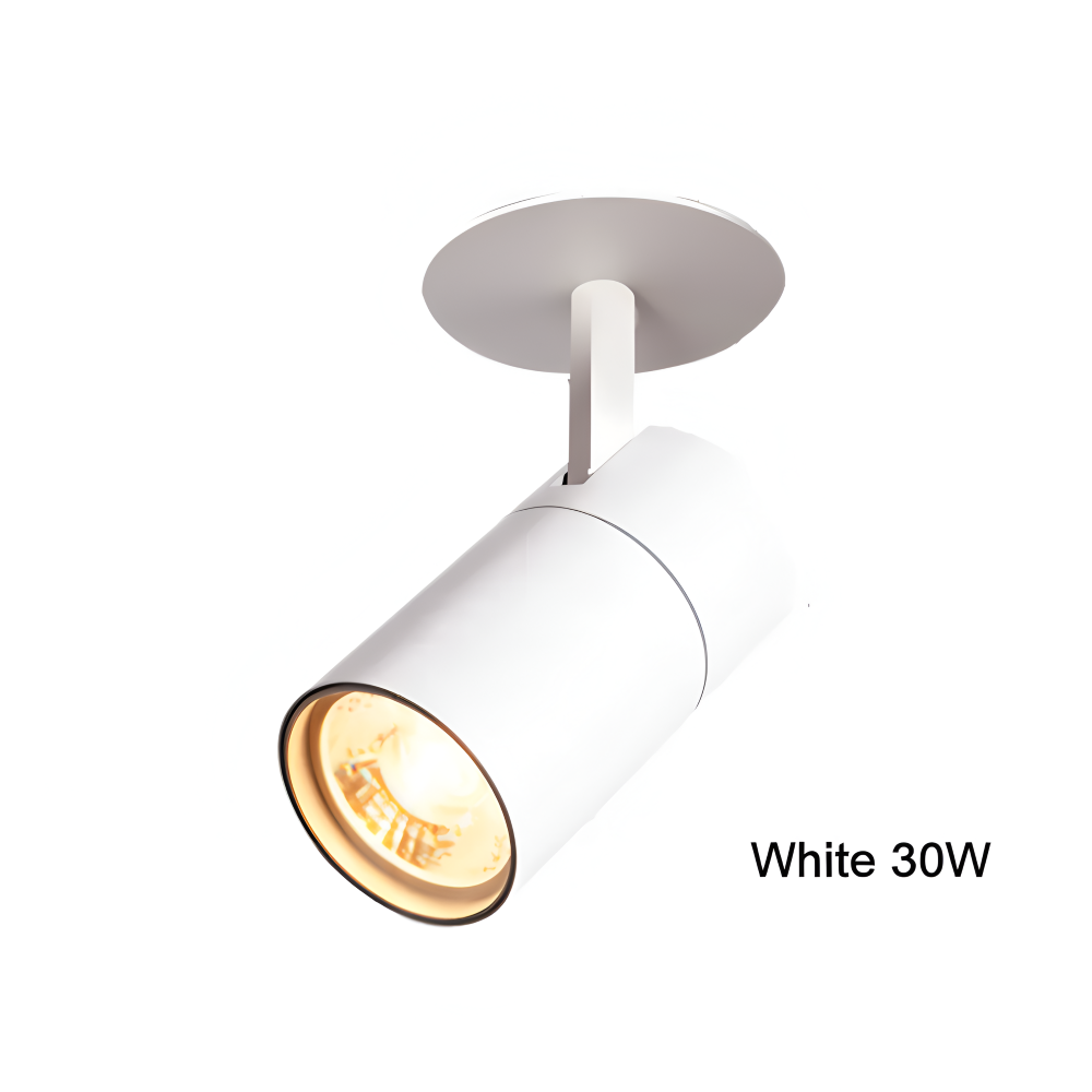 Indbyggede LED spotlights i aluminium – sort og hvid loftbelysning