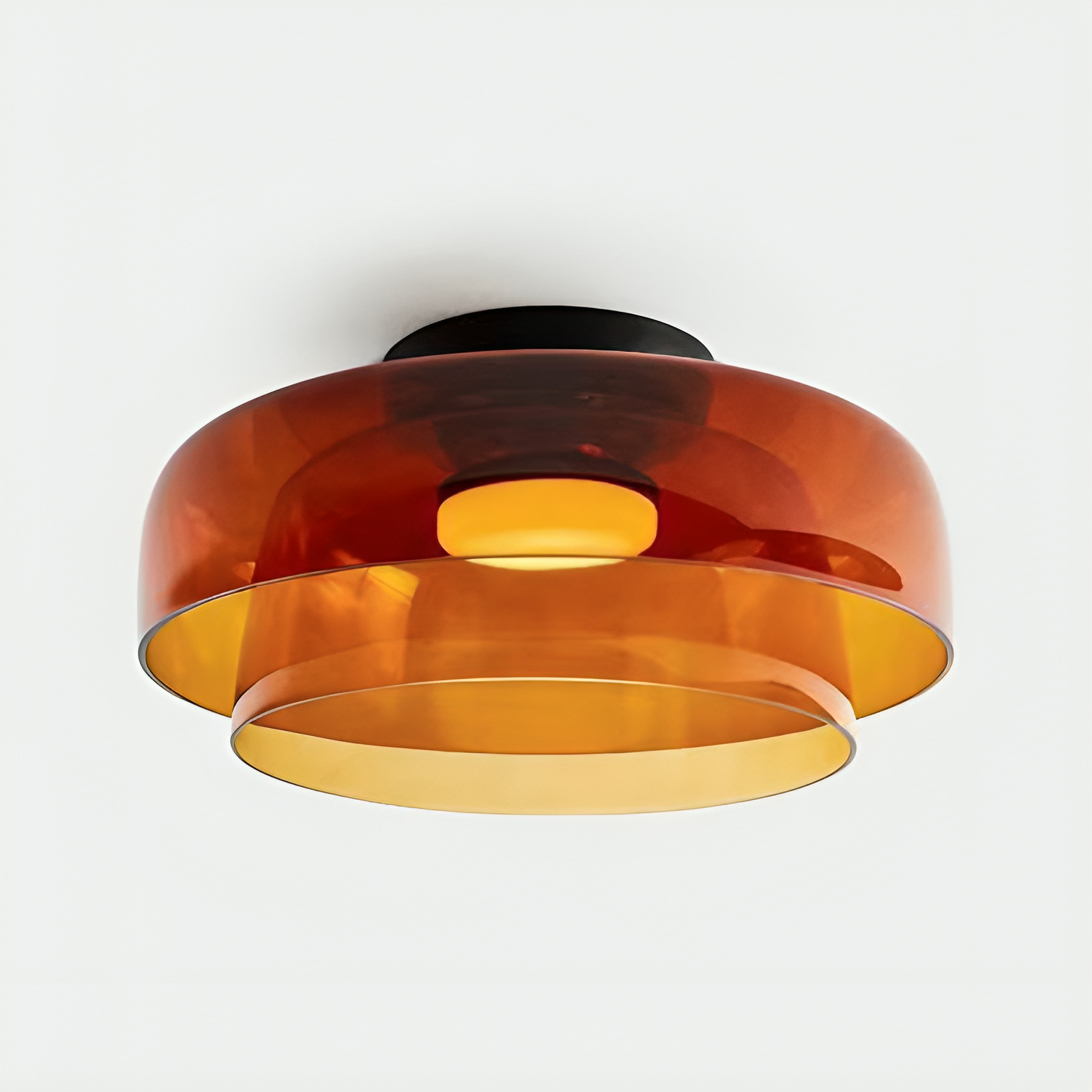 Bauhaus pendellampe med lagdelte glasskærme