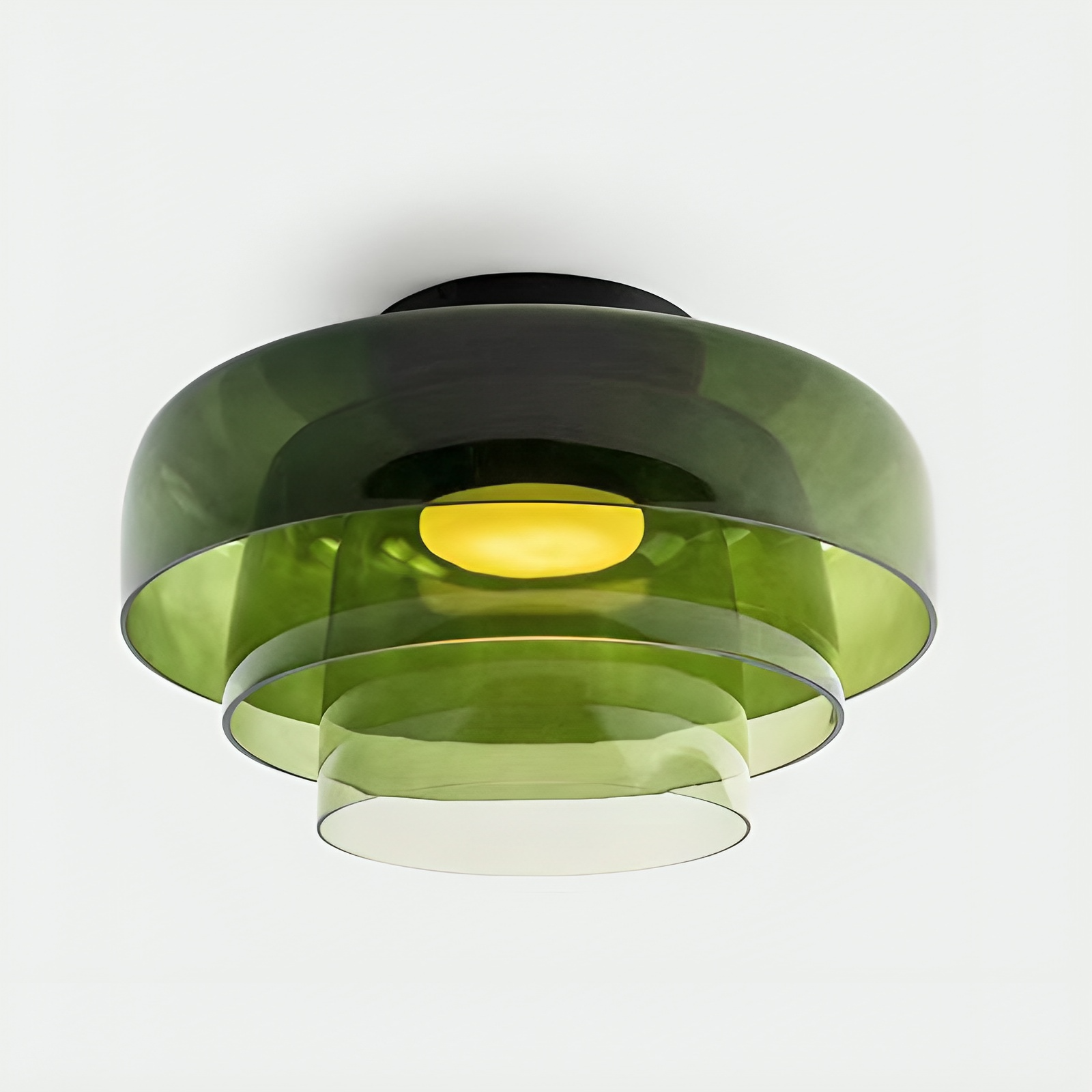 Bauhaus pendellampe med lagdelte glasskærme