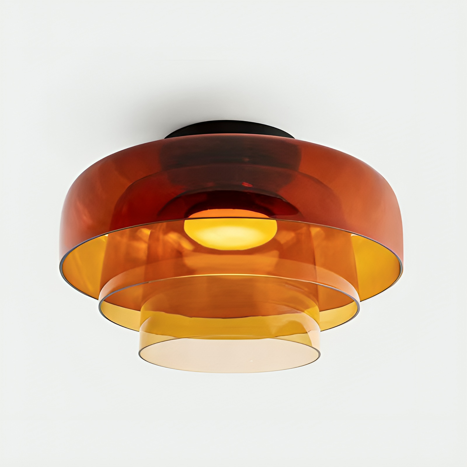 Bauhaus pendellampe med lagdelte glasskærme