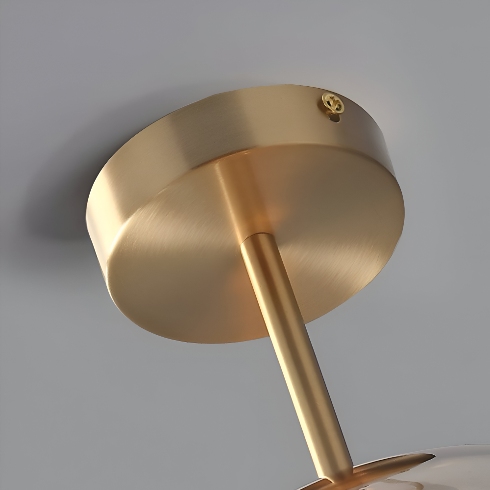 Moderne glasloftlampe i sort og guld