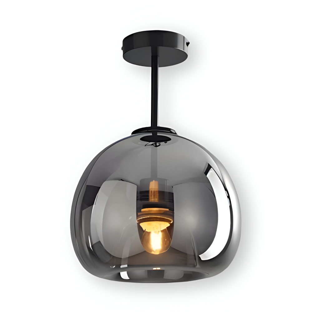 Moderne glasloftlampe i sort og guld