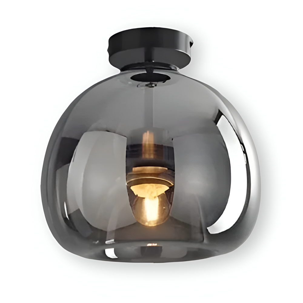 Moderne glasloftlampe i sort og guld