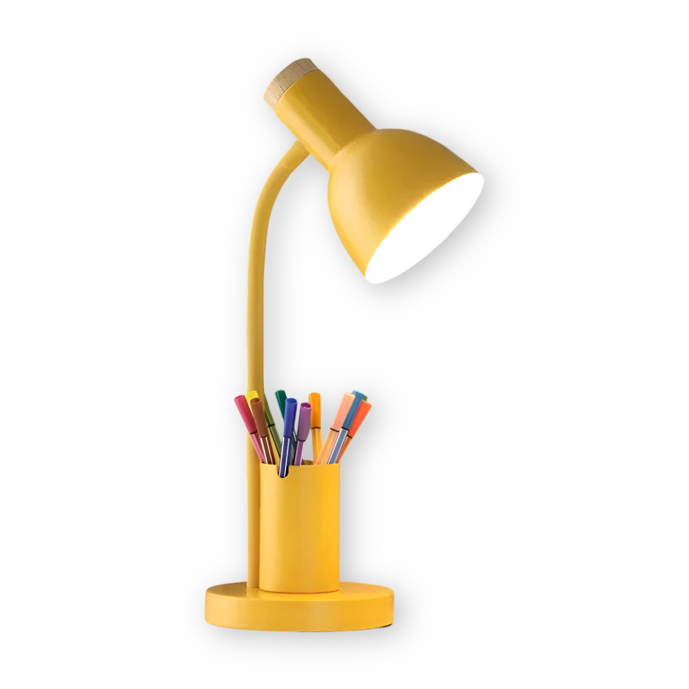 Penluxa – Modern Nordisk Bordslampa med Pennhållare och LED-belysning