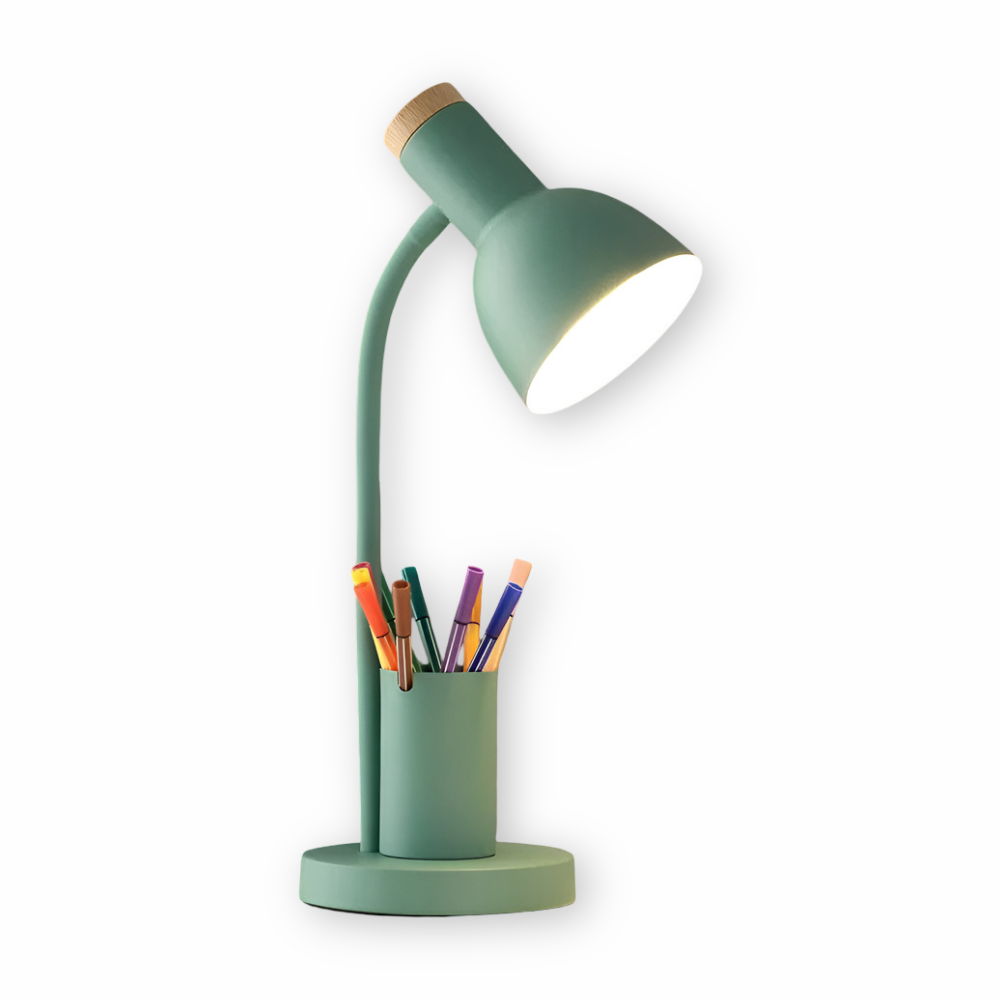 Penluxa – Modern Nordisk Bordslampa med Pennhållare och LED-belysning
