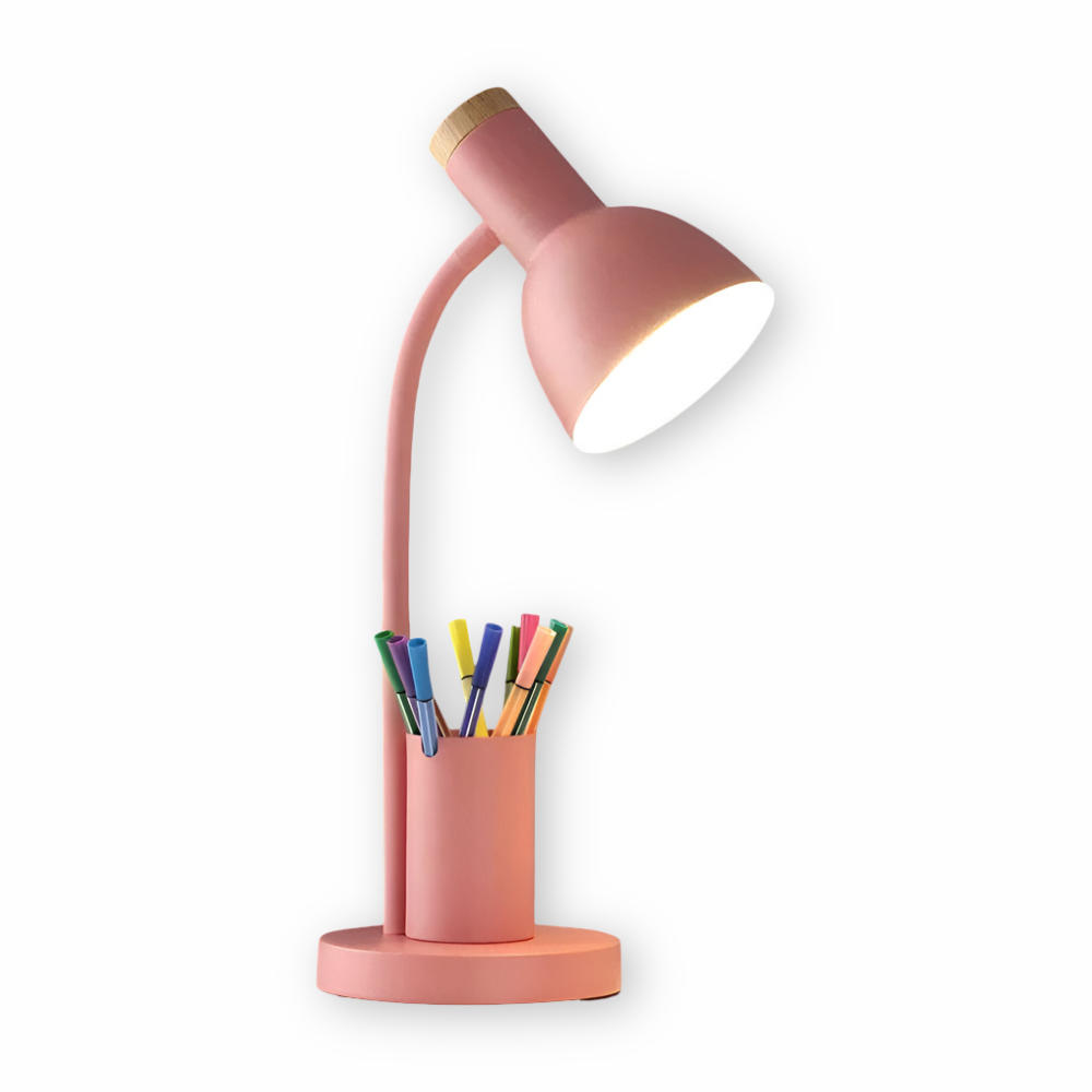 Penluxa – Modern Nordisk Bordslampa med Pennhållare och LED-belysning