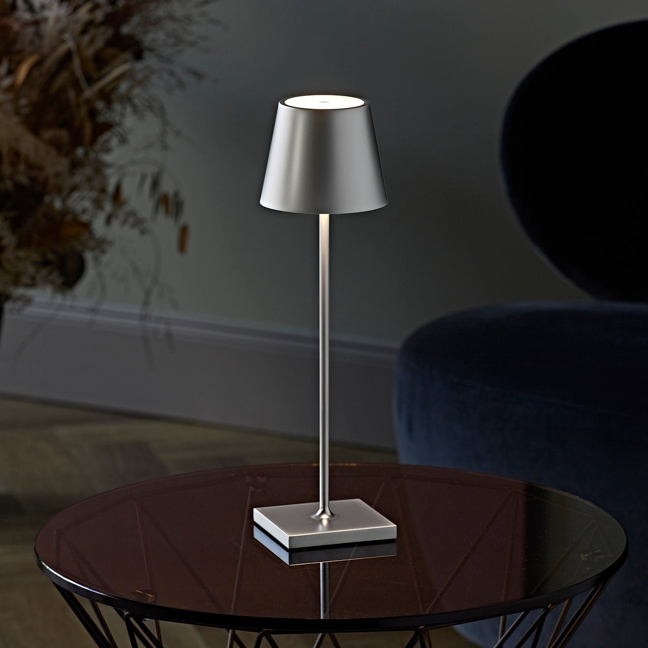 Dæmpbar bordlampe LED – trådløs lampe med touch og USB-C (38 cm)