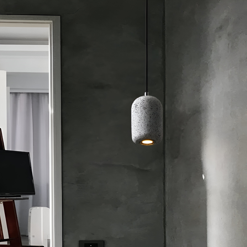 Cemora Pendel – Industriel Loftlampe i Cement og Glas