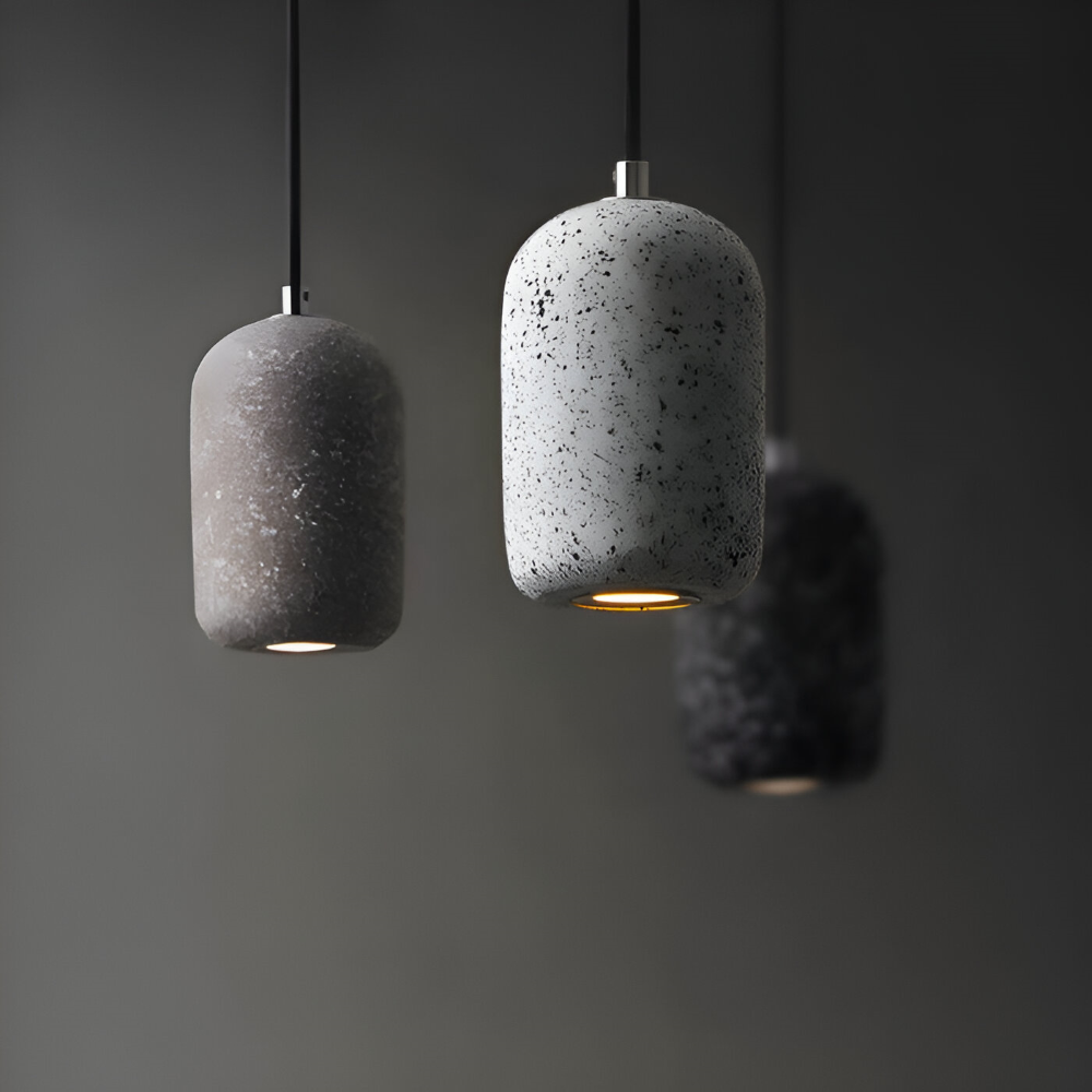 Cemora Pendel – Industriel Loftlampe i Cement og Glas