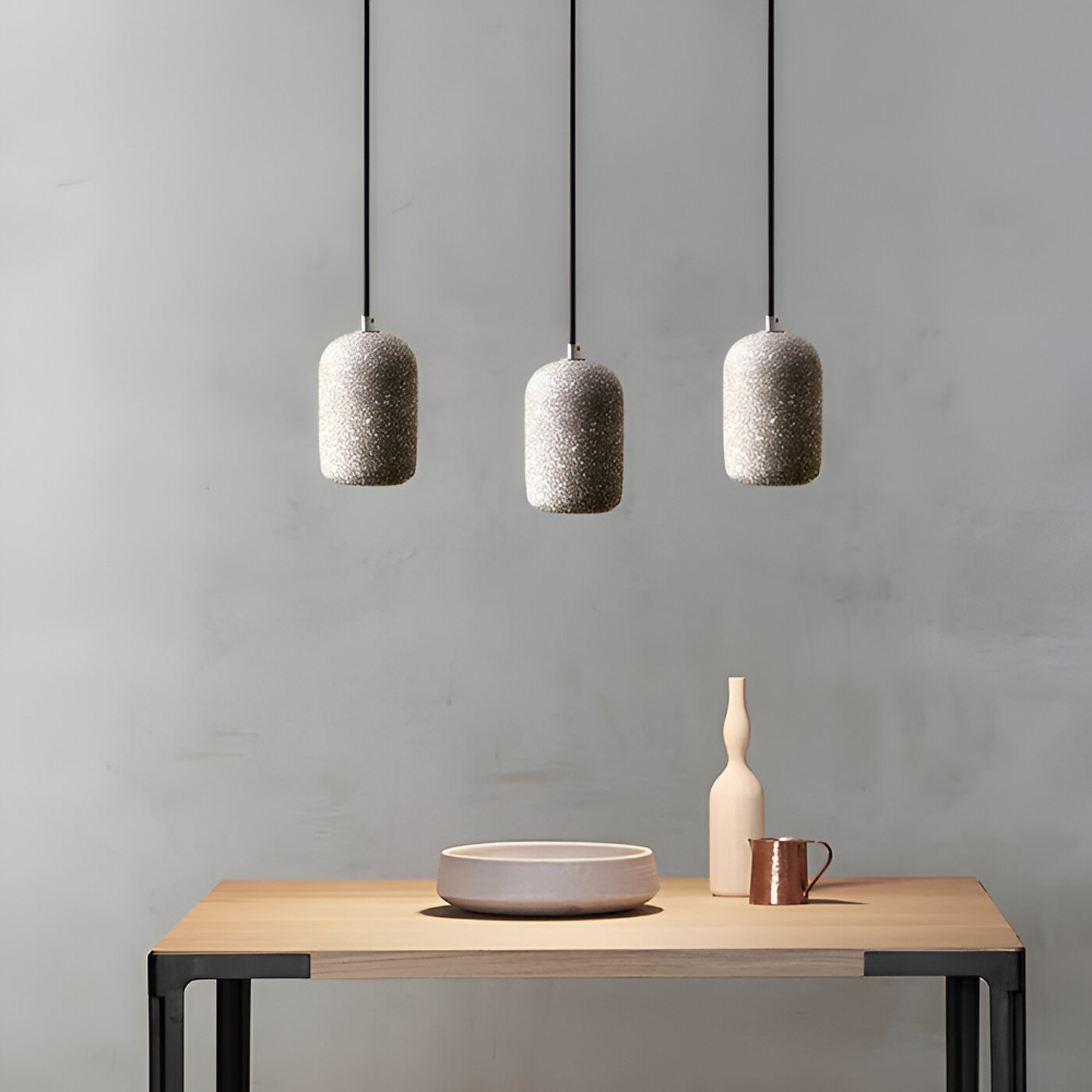 Cemora Pendel – Industriel Loftlampe i Cement og Glas