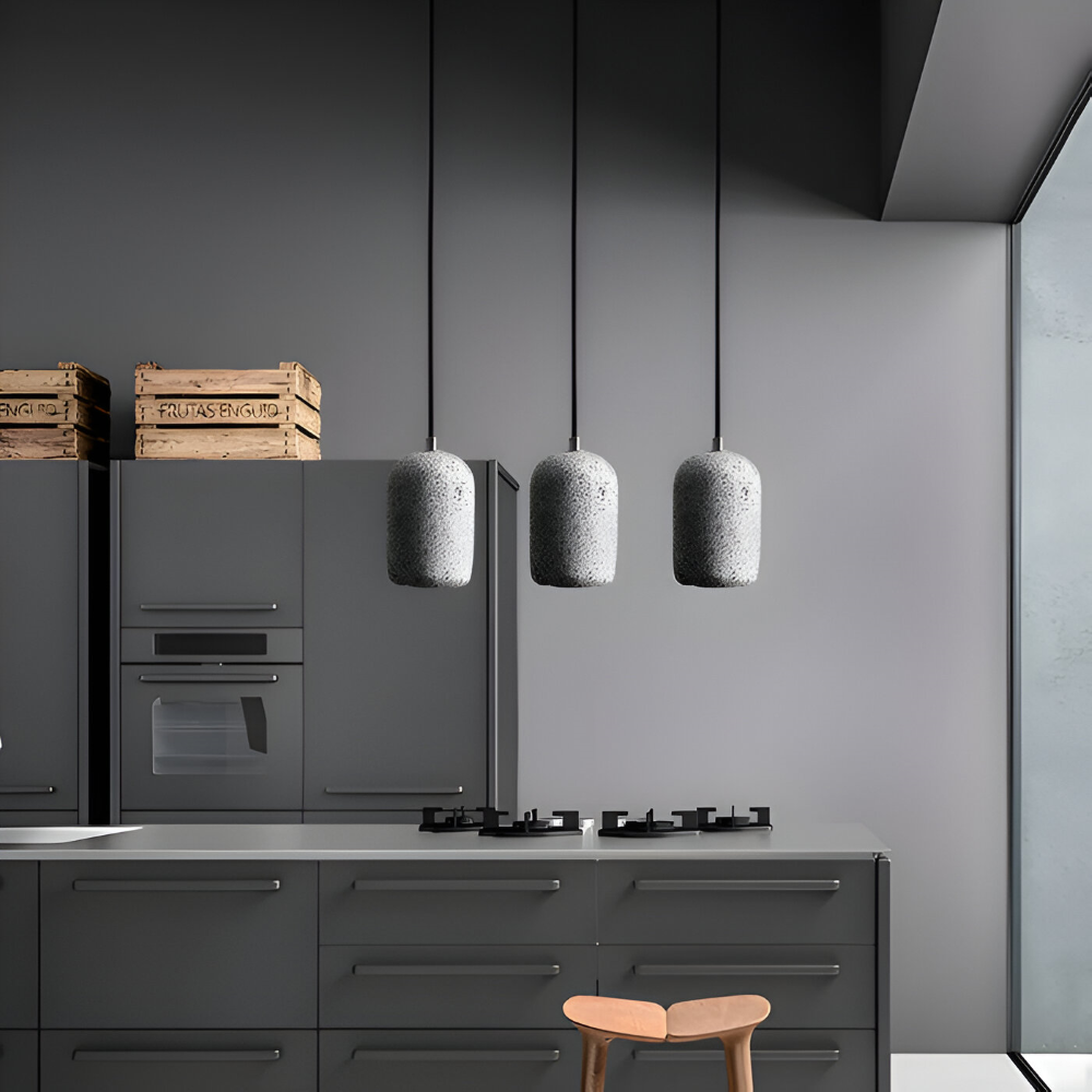 Cemora Pendel – Industriel Loftlampe i Cement og Glas