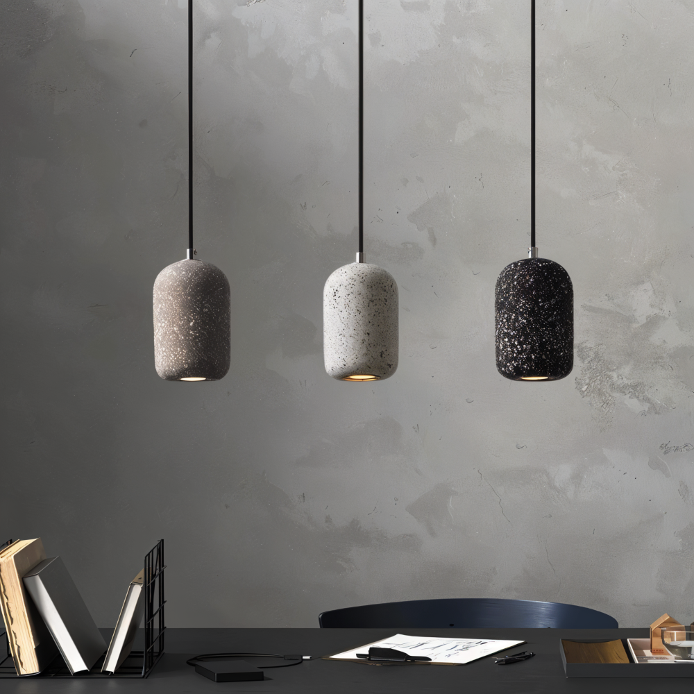 Cemora Pendel – Industriel Loftlampe i Cement og Glas