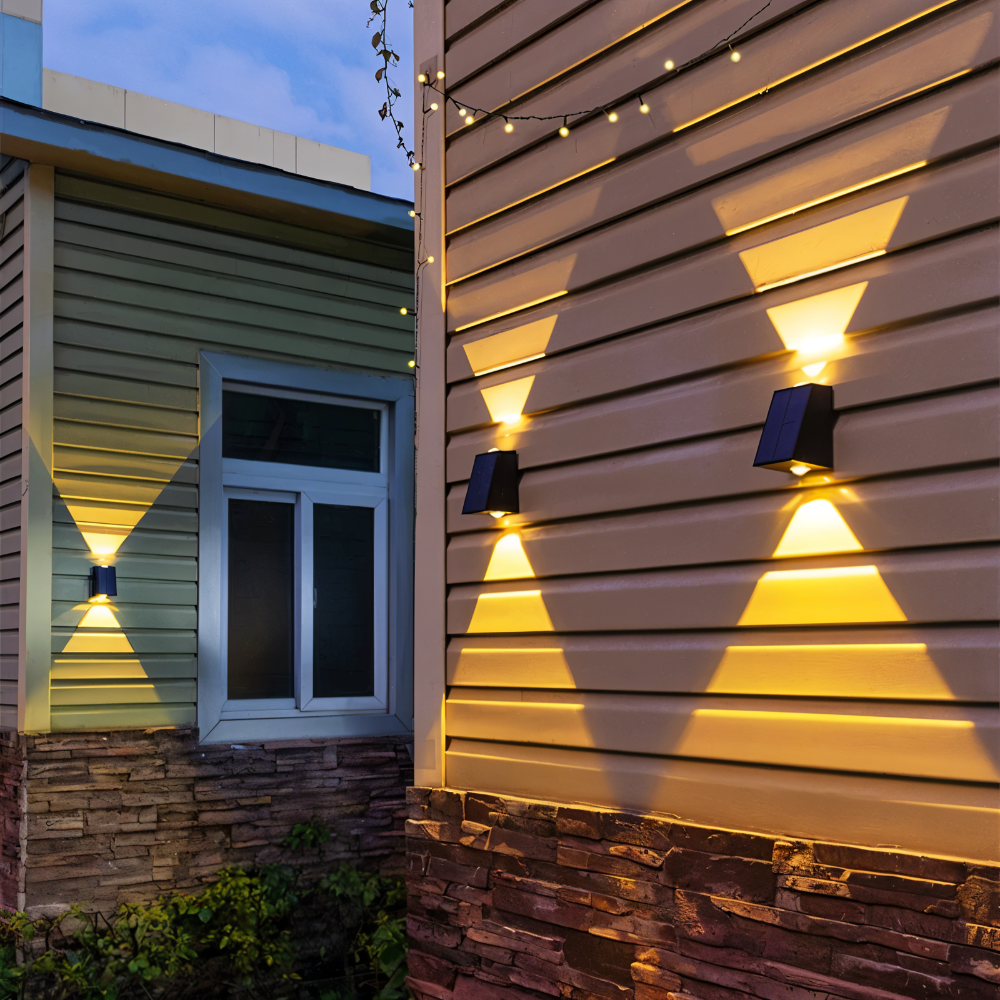 Solcelle væglampe udendørs – LED up & down lampe IP54
