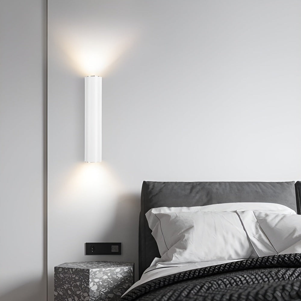 Væglampe med dobbelt lysretning – moderne cylinder lampe i aluminium