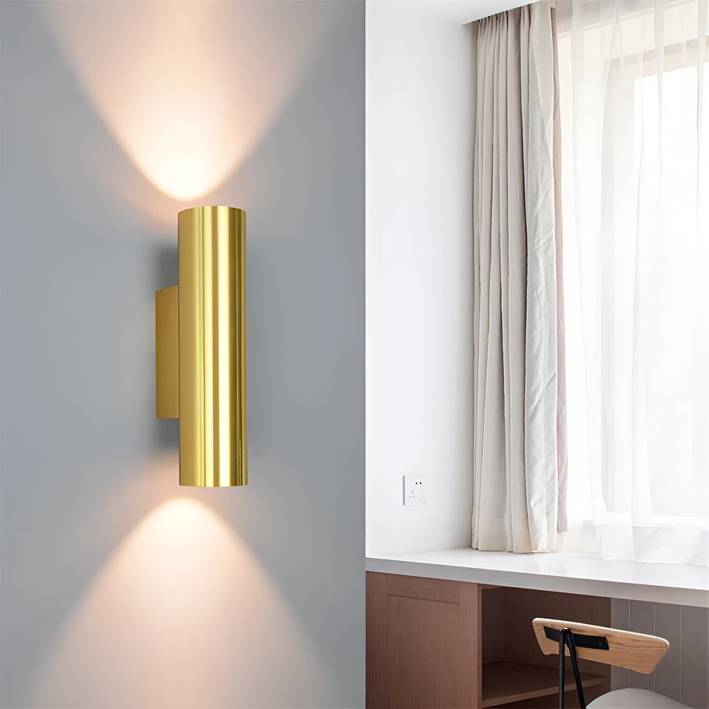 Væglampe med dobbelt lysretning – moderne cylinder lampe i aluminium
