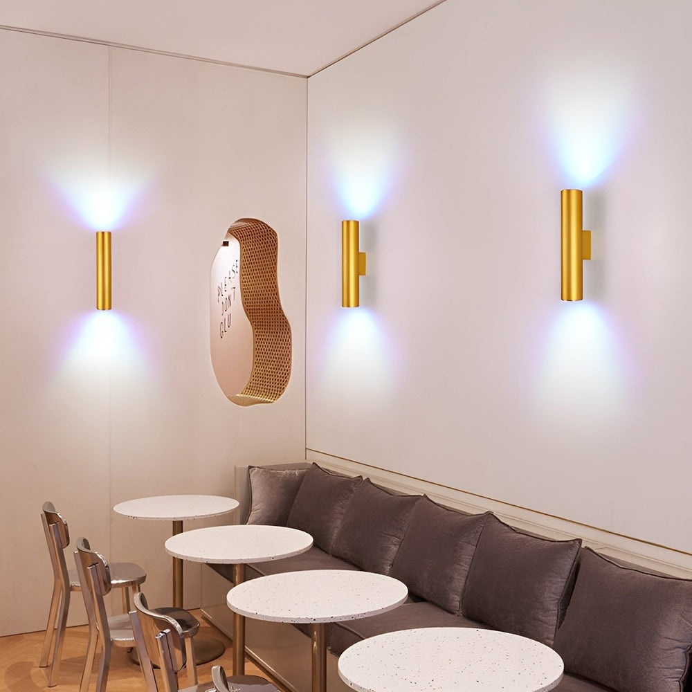 Væglampe med dobbelt lysretning – moderne cylinder lampe i aluminium