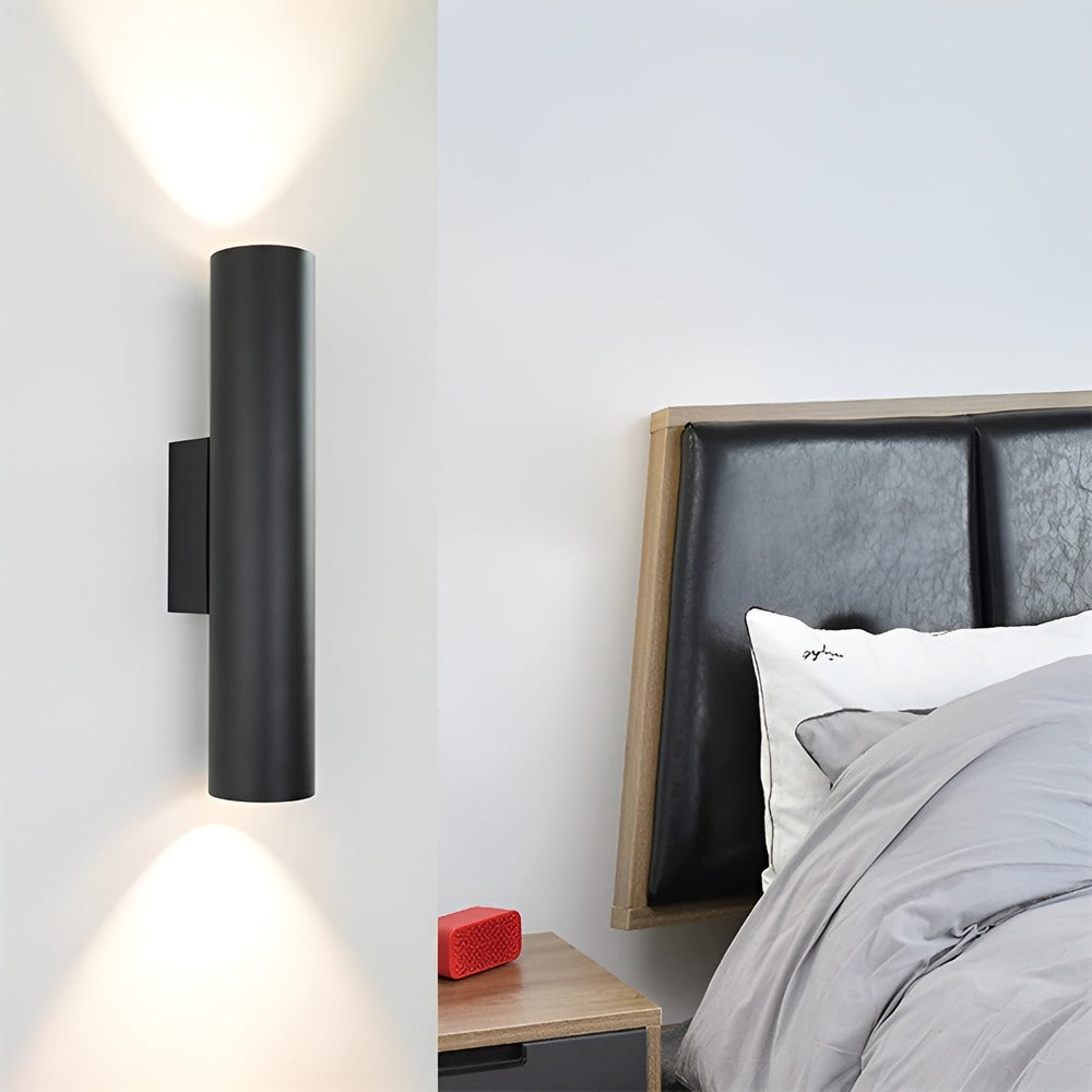 Væglampe med dobbelt lysretning – moderne cylinder lampe i aluminium