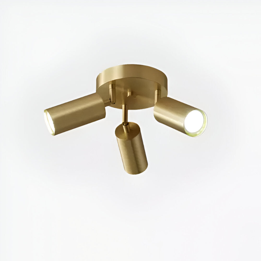 Messing loftlampe med justerbare LED spotlights